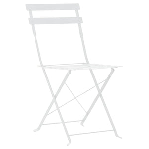 vidaXL 3 Piece Bistro Set Steel White