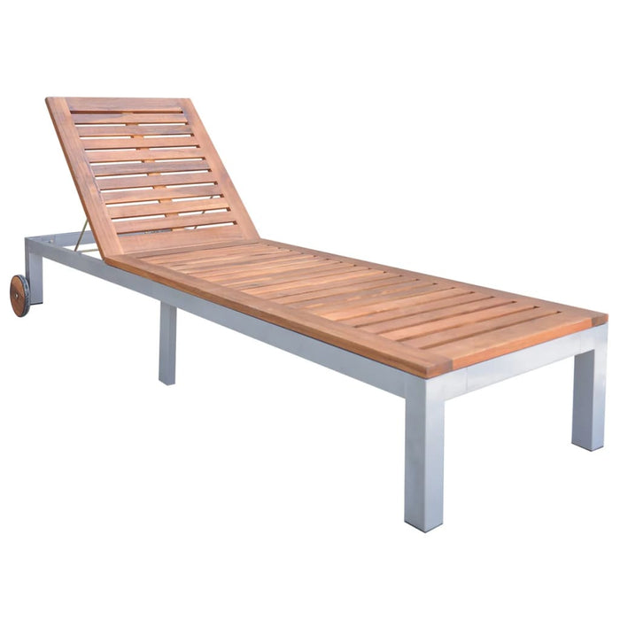 vidaXL Sun Lounger Solid Acacia Wood