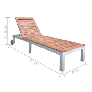 vidaXL Sun Lounger Solid Acacia Wood