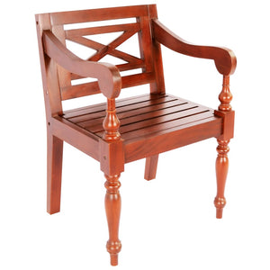 vidaXL Batavia Chairs 2 pcs Dark Brown Solid Mahogany Wood