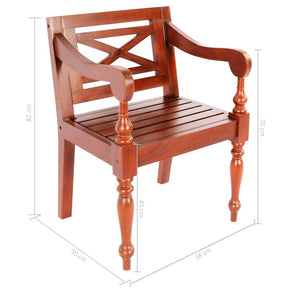 vidaXL Batavia Chairs 2 pcs Dark Brown Solid Mahogany Wood