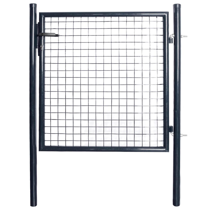 vidaXL Mesh Garden Gate Galvanised Steel 85.5x100 cm Grey