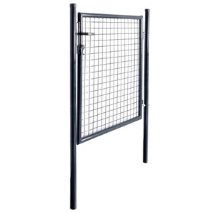 vidaXL Mesh Garden Gate Galvanised Steel 85.5x100 cm Grey