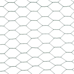 vidaXL Chicken Wire Fence Steel with PVC Coating 25x1.5 m Green