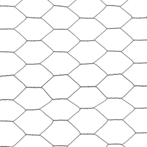 vidaXL Chicken Wire Fence Steel with PVC Coating 25x1.5 m Grey