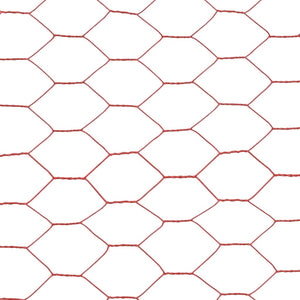 vidaXL Chicken Wire Fence Steel with PVC Coating 25x0.75 m Red