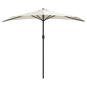 vidaXL Balcony Parasol with Aluminium Pole Sand 270x144 cm Half