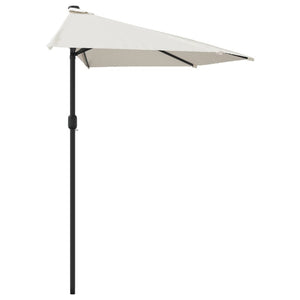 vidaXL Balcony Parasol with Aluminium Pole Sand 270x144 cm Half