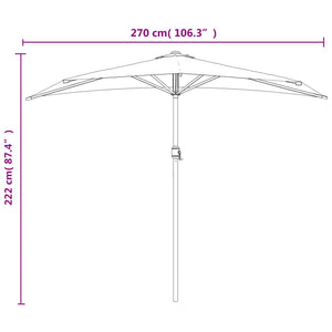 vidaXL Balcony Parasol with Aluminium Pole Sand 270x144 cm Half