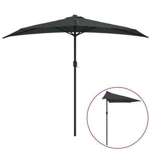 vidaXL Balcony Parasol with Aluminium Pole Anthracite 270x144 cm Half