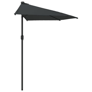 vidaXL Balcony Parasol with Aluminium Pole Anthracite 270x144 cm Half