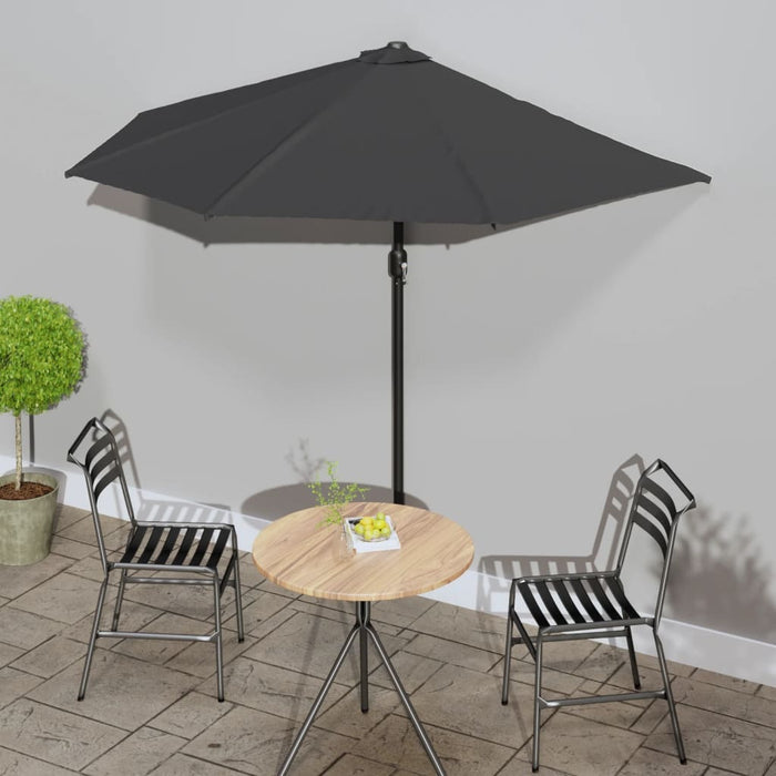 vidaXL Balcony Parasol with Aluminium Pole Anthracite 270x144 cm Half