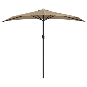 vidaXL Balcony Parasol with Aluminium Pole Taupe 270x144 cm Half