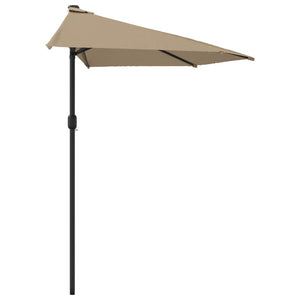 vidaXL Balcony Parasol with Aluminium Pole Taupe 270x144 cm Half