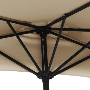 vidaXL Balcony Parasol with Aluminium Pole Taupe 270x144 cm Half