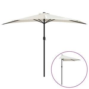 vidaXL Balcony Parasol with Aluminium Pole Sand 300x155 cm Half