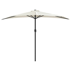 vidaXL Balcony Parasol with Aluminium Pole Sand 300x155 cm Half