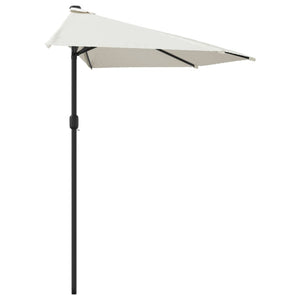 vidaXL Balcony Parasol with Aluminium Pole Sand 300x155 cm Half