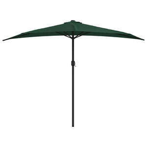 vidaXL Balcony Parasol with Aluminium Pole Green 300x155 cm Half