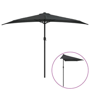 vidaXL Balcony Parasol with Aluminium Pole Anthracite 300x155 cm Half