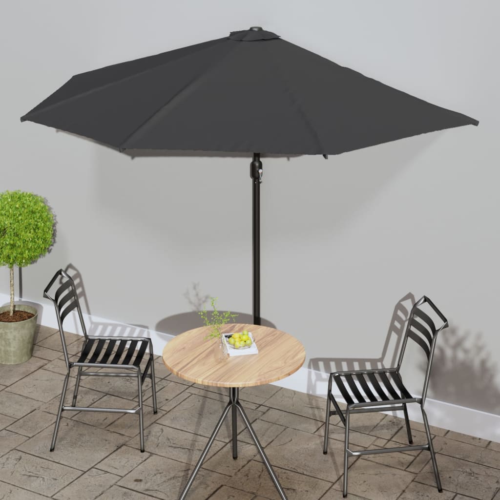 vidaXL Balcony Parasol with Aluminium Pole Anthracite 300x155 cm Half