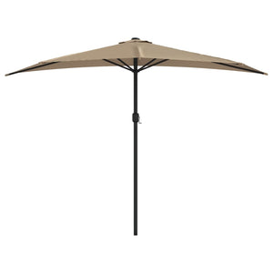 vidaXL Balcony Parasol with Aluminium Pole Taupe 300x155 cm Half