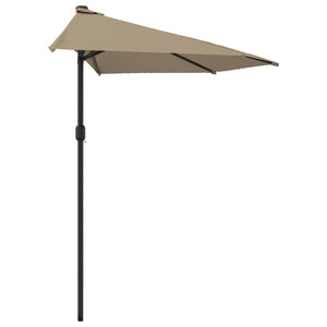 vidaXL Balcony Parasol with Aluminium Pole Taupe 300x155 cm Half