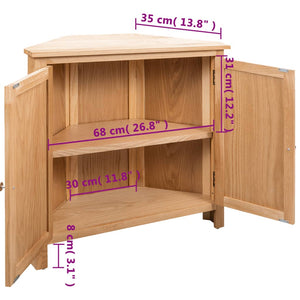 vidaXL Corner Cabinet 80x33.5x78 cm Solid Oak Wood