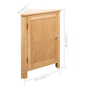 vidaXL Corner Cabinet 59x45x80 cm Solid Oak Wood