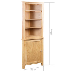 vidaXL Corner Cabinet 59x36x180 cm Solid Oak Wood