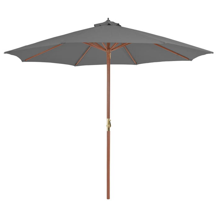 vidaXL Outdoor Parasol with Wooden Pole 300 cm Anthracite