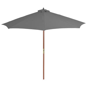 vidaXL Outdoor Parasol with Wooden Pole 300 cm Anthracite