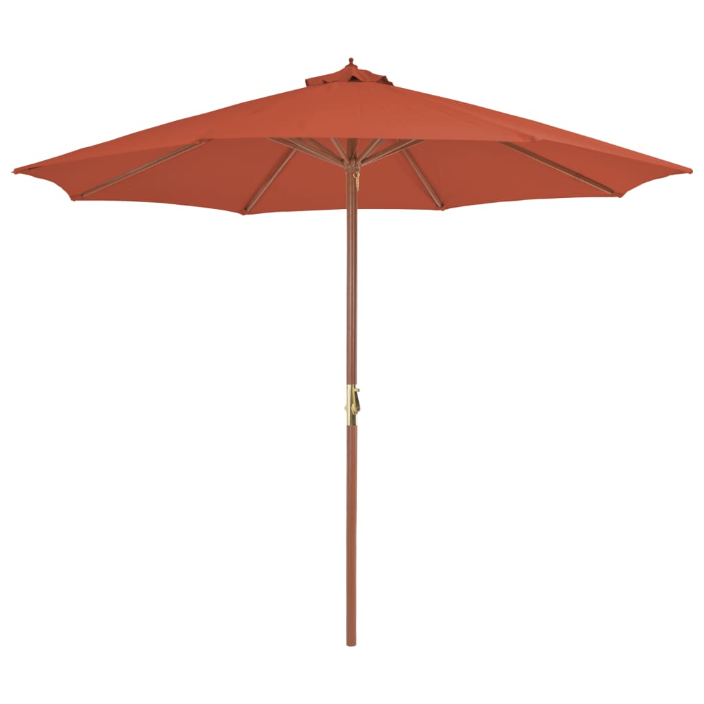 vidaXL Garden Parasol with Wooden Pole 300 cm Terracotta