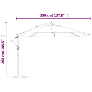 vidaXL Cantilever Umbrella with Aluminium Pole 350 cm Anthracite