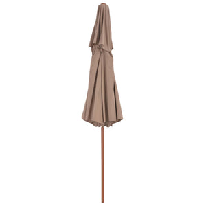 vidaXL Double Decker Parasol with Wooden Pole 270 cm Taupe