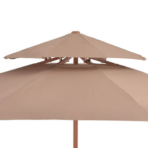 vidaXL Double Decker Parasol with Wooden Pole 270 cm Taupe