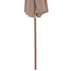 vidaXL Double Decker Parasol with Wooden Pole 270 cm Taupe