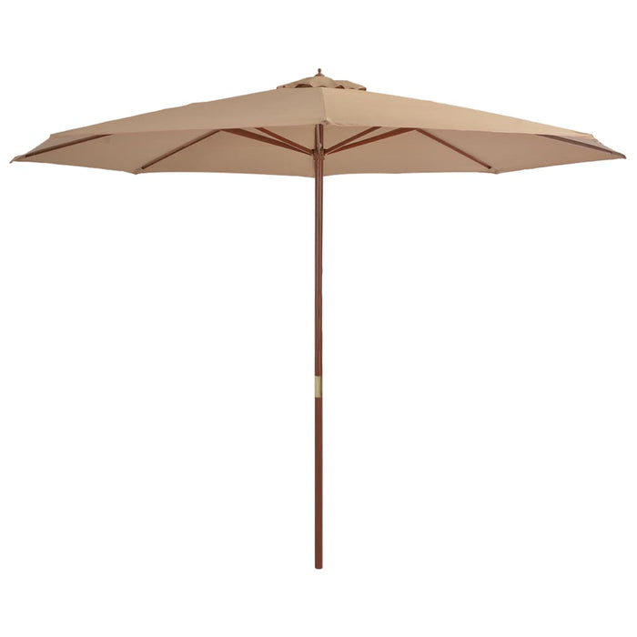 vidaXL Outdoor Parasol with Wooden Pole 350 cm Taupe