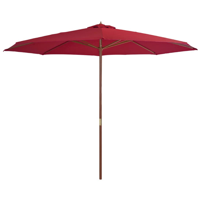 vidaXL Outdoor Parasol with Wooden Pole 350 cm Burgundy