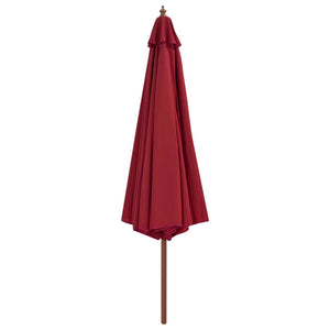 vidaXL Outdoor Parasol with Wooden Pole 350 cm Burgundy