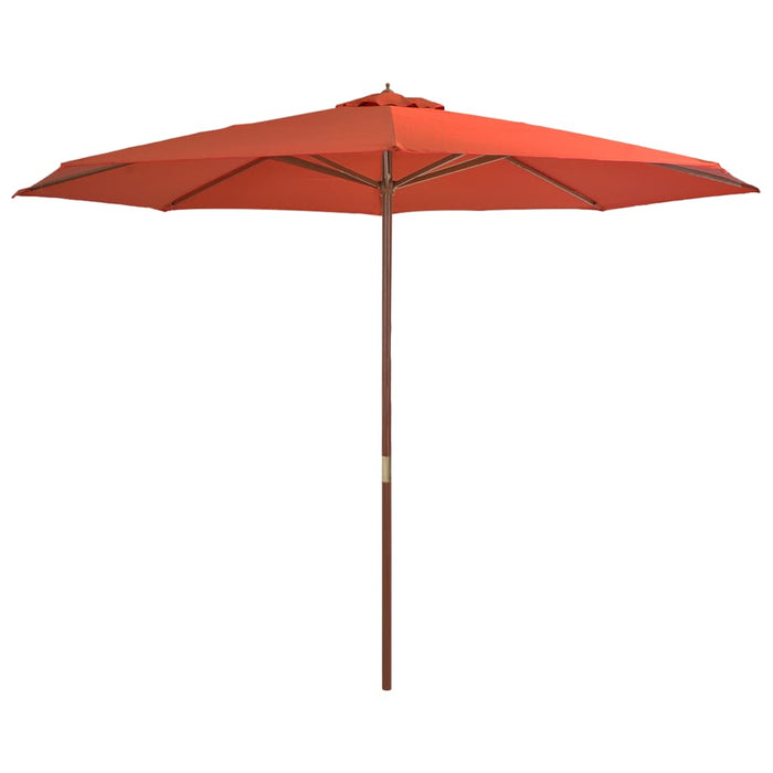 vidaXL Outdoor Parasol with Wooden Pole 350 cm Terracotta