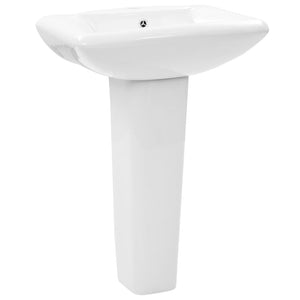 vidaXL Freestanding Basin with Pedestal Ceramic White 580x470x200 mm