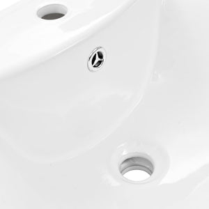 vidaXL Freestanding Basin with Pedestal Ceramic White 580x470x200 mm