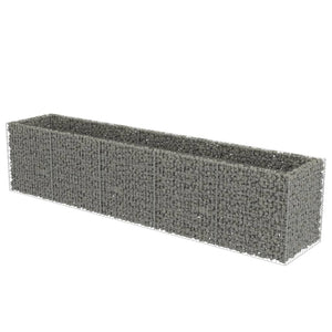 vidaXL Gabion Raised Bed Galvanised Steel 450x90x100 cm