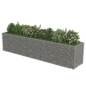 vidaXL Gabion Raised Bed Galvanised Steel 450x90x100 cm