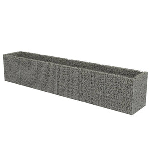 vidaXL Gabion Raised Bed Galvanised Steel 540x90x100 cm