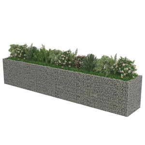 vidaXL Gabion Raised Bed Galvanised Steel 540x90x100 cm