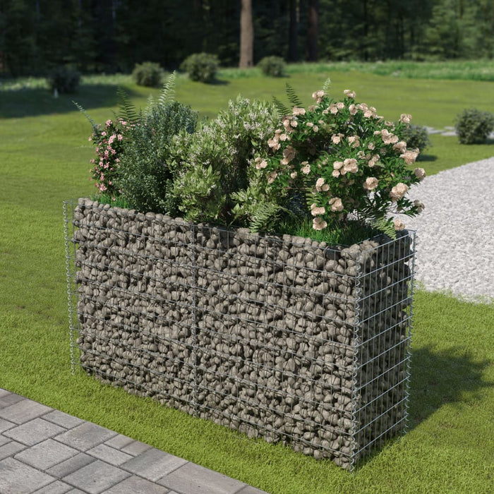 vidaXL Gabion Raised Bed Galvanised Steel 180x50x100 cm