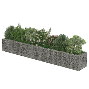 vidaXL Gabion Raised Bed Galvanised Steel 360x50x50 cm