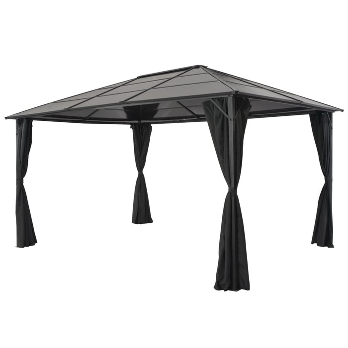 vidaXL Gazebo with Curtain Aluminium 4x3x2.6 m Black